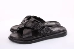 PETER ERIKSON Damen Pantolette Leder Comfort- Fußbett grün, schwarz S13 221511