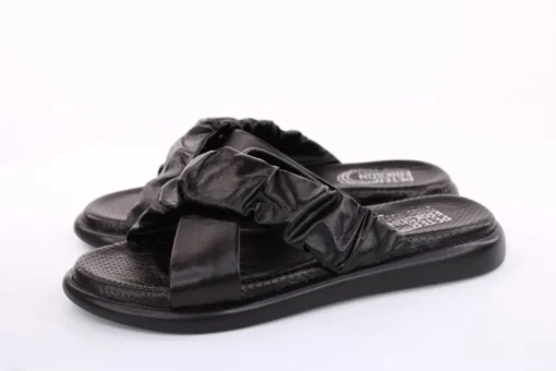 PETER ERIKSON Damen Pantolette Leder Comfort- Fußbett grün, schwarz S13 221511