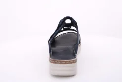 PETER ERIKSON Damen Pantolette Leder Comfort-Fußbett weiß, blau S14 241663