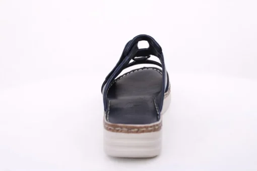 PETER ERIKSON Damen Pantolette Leder Comfort-Fußbett weiß, blau S14 241663