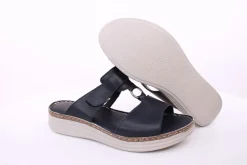 PETER ERIKSON Damen Pantolette Leder Comfort-Fußbett weiß, blau S14 241663