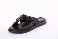 PETER ERIKSON Damen Pantolette Leder Comfort- Fußbett grün, schwarz S13 221511