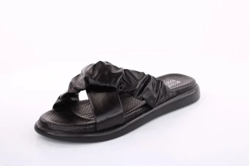 PETER ERIKSON Damen Pantolette Leder Comfort- Fußbett grün, schwarz S13 221511