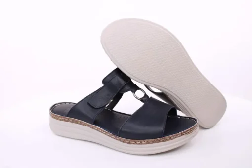 PETER ERIKSON Damen Pantolette Leder Comfort-Fußbett weiß, blau S14 241663