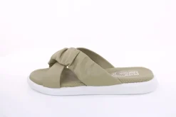 PETER ERIKSON Damen Pantolette Leder Comfort- Fußbett grün, schwarz S13 221511
