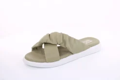 PETER ERIKSON Damen Pantolette Leder Comfort- Fußbett grün, schwarz S13 221511