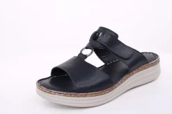 PETER ERIKSON Damen Pantolette Leder Comfort-Fußbett weiß, blau S14 241663