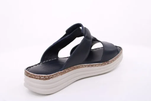 PETER ERIKSON Damen Pantolette Leder Comfort-Fußbett weiß, blau S14 241663