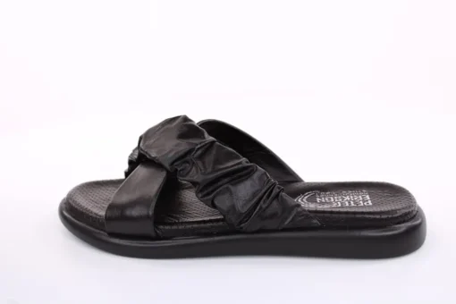 PETER ERIKSON Damen Pantolette Leder Comfort- Fußbett grün, schwarz S13 221511