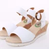 PETER ERIKSON Damen Sandalette Keilabsatz Zierschnalle weiß S14 20-14-C23006