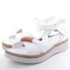 PETER ERIKSON Damen Sandale Leder Comfort- Fußbett weiß, grün S13 231533