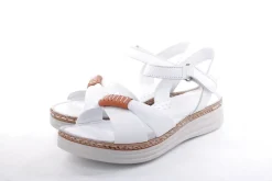PETER ERIKSON Damen Sandale Leder Comfort- Fußbett weiß, grün S13 231533