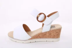 PETER ERIKSON Damen Sandalette Keilabsatz Zierschnalle weiß S14 20-14-C23006