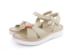 PETER ERIKSON Damen Sandale Leder Comfort- Fußbett weiß, grün S13 231533