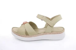 PETER ERIKSON Damen Sandale Leder Comfort- Fußbett weiß, grün S13 231533