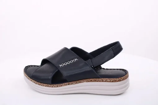 PETER ERIKSON Damen Sandale Leder Comfort- Fußbett blau, weiß S14 241626
