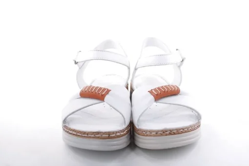 PETER ERIKSON Damen Sandale Leder Comfort- Fußbett weiß, grün S13 231533