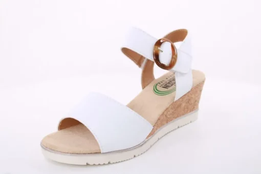 PETER ERIKSON Damen Sandalette Keilabsatz Zierschnalle weiß S14 20-14-C23006