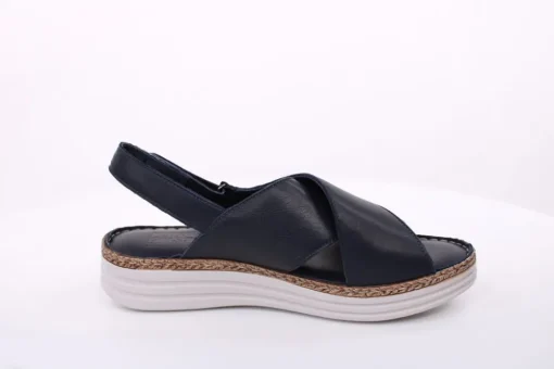 PETER ERIKSON Damen Sandale Leder Comfort- Fußbett blau, weiß S14 241626