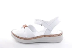 PETER ERIKSON Damen Sandale Leder Comfort- Fußbett weiß, grün S13 231533