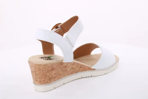 PETER ERIKSON Damen Sandalette Keilabsatz Zierschnalle weiß S14 20-14-C23006
