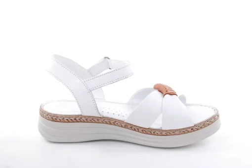 PETER ERIKSON Damen Sandale Leder Comfort- Fußbett weiß, grün S13 231533