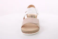 PETER ERIKSON Damen Sandalette Keilabsatz Klettverschluss weiß beige S14  20-41-C23005