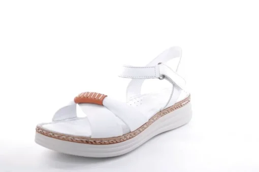 PETER ERIKSON Damen Sandale Leder Comfort- Fußbett weiß, grün S13 231533