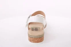 PETER ERIKSON Damen Sandalette Keilabsatz Klettverschluss weiß beige S14  20-41-C23005