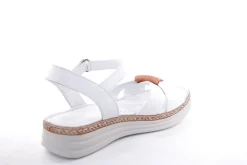 PETER ERIKSON Damen Sandale Leder Comfort- Fußbett weiß, grün S13 231533