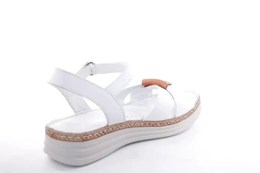 PETER ERIKSON Damen Sandale Leder Comfort- Fußbett weiß, grün S13 231533