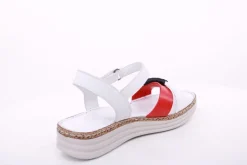 PETER ERIKSON Damen Sandale Leder Comfort-Fußbett weiß, weiß-rot, blau S14 241623