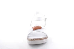 PETER ERIKSON Damen Sandale Leder Comfort- Fußbett weiß, grün S13 231533