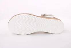 PETER ERIKSON Damen Sandalette Keilabsatz Klettverschluss weiß beige S14  20-41-C23005