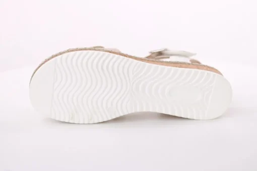 PETER ERIKSON Damen Sandalette Keilabsatz Klettverschluss weiß beige S14  20-41-C23005