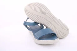 PETER ERIKSON Damen Sandale Leder Comfort- Fußbett blau, schwarz S13 231521