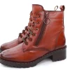 PETER ERIKSON Damen Schnürboots Schnürstiefelette Leder Schnürsenkelschmuck braun S23 DARYA-2320