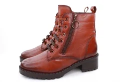 PETER ERIKSON Damen Schnürboots Schnürstiefelette Leder Schnürsenkelschmuck braun S23 DARYA-2320