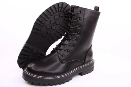 PETER ERIKSON Damen Schnürstiefel Schnürung und Reißverschluss in SCHWARZ mit Warmfutter 18650-Y22002