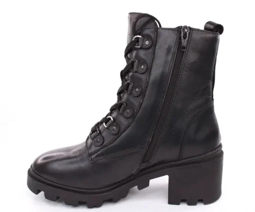 PETER ERIKSON Damen Schnürboots Stiefelette Leder Blockabsatz schwarz S23 ARIELA-GR-2316