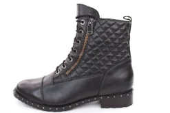 PETER ERIKSON Damen Schnürboots Leder Nietenbesatz Steppmuster schwarz S23 DORIS-2110-S