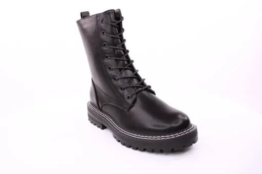 PETER ERIKSON Damen Schnürstiefel Schnürung und Reißverschluss in SCHWARZ mit Warmfutter 18650-Y22002