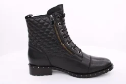 PETER ERIKSON Damen Schnürboots Leder Nietenbesatz Steppmuster schwarz S23 DORIS-2110-S