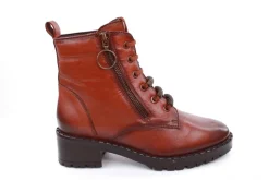 PETER ERIKSON Damen Schnürboots Schnürstiefelette Leder Schnürsenkelschmuck braun S23 DARYA-2320