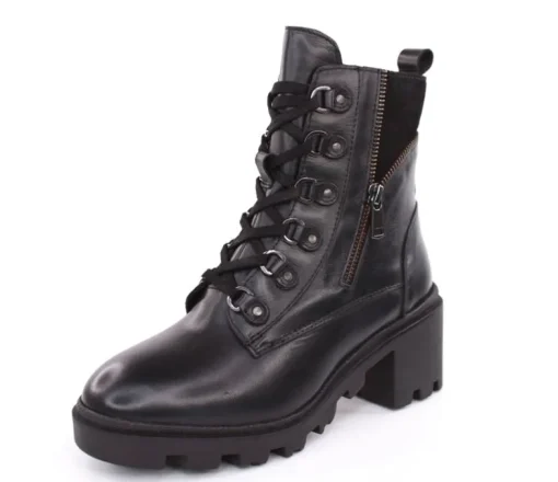 PETER ERIKSON Damen Schnürboots Stiefelette Leder Blockabsatz schwarz S23 ARIELA-GR-2316
