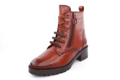 PETER ERIKSON Damen Schnürboots Schnürstiefelette Leder Schnürsenkelschmuck braun S23 DARYA-2320