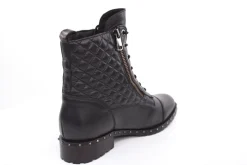 PETER ERIKSON Damen Schnürboots Leder Nietenbesatz Steppmuster schwarz S23 DORIS-2110-S