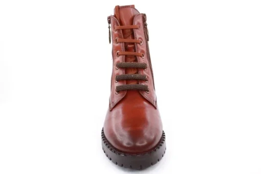 PETER ERIKSON Damen Schnürboots Schnürstiefelette Leder Schnürsenkelschmuck braun S23 DARYA-2320