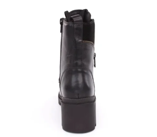 PETER ERIKSON Damen Schnürboots Stiefelette Leder Blockabsatz schwarz S23 ARIELA-GR-2316
