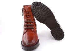 PETER ERIKSON Damen Schnürboots Schnürstiefelette Leder Schnürsenkelschmuck braun S23 DARYA-2320